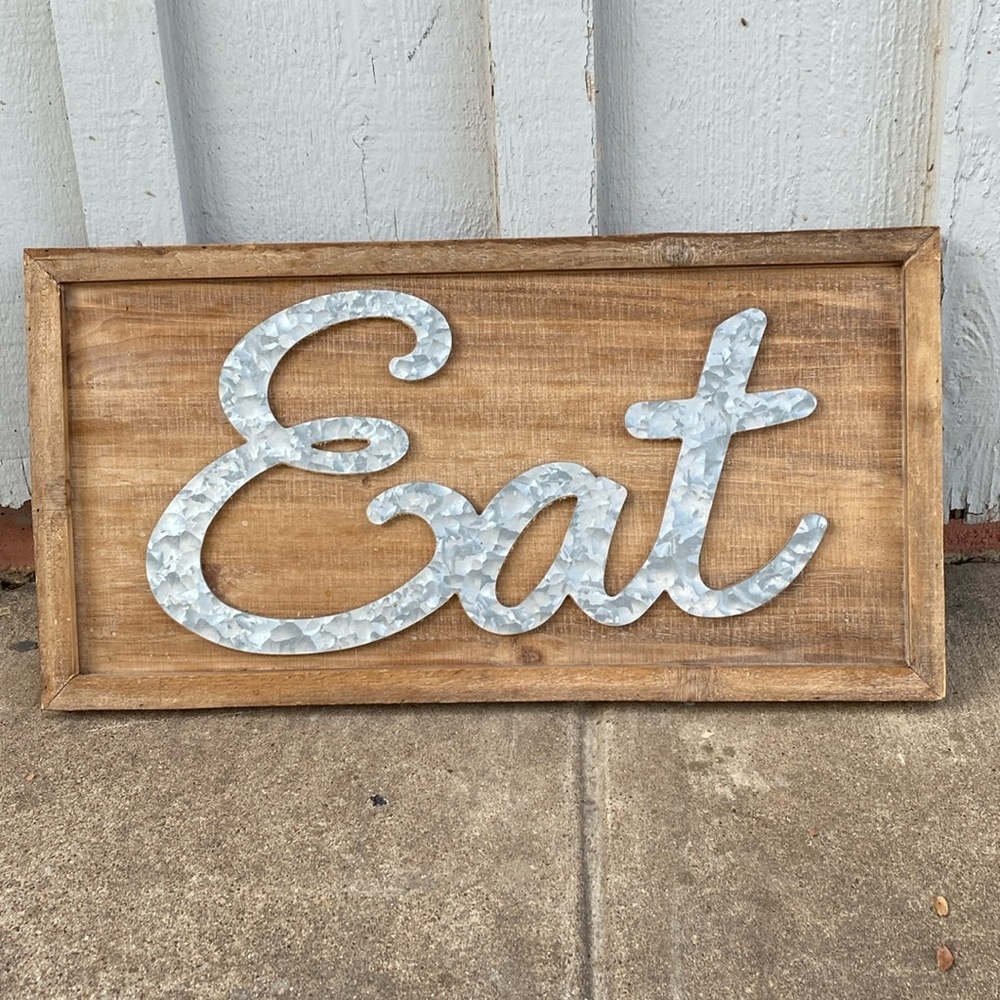 Hobby Lobby farmhouse country chic‎ aluminum letter wooden EAT 3-D wall hanging